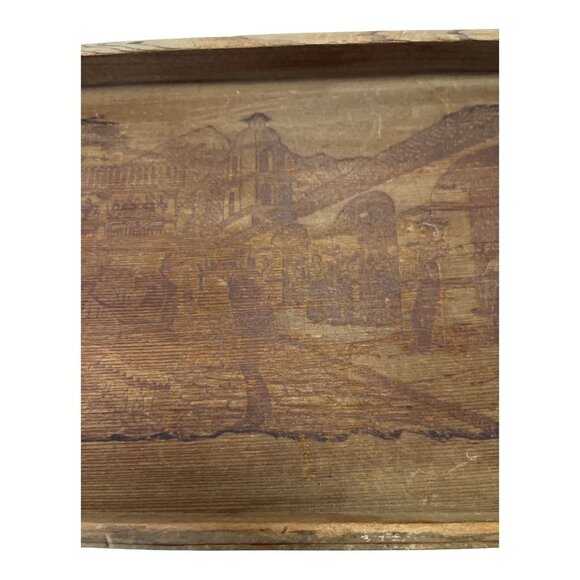 Vintage California Redwood Tray – Scenic Etched Design, 1940s–60s Souvenir, 14x7 - Picture 7 of 9